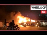 Abandoned Car Rolls Past Motorway - ON FIRE | SWNS TV