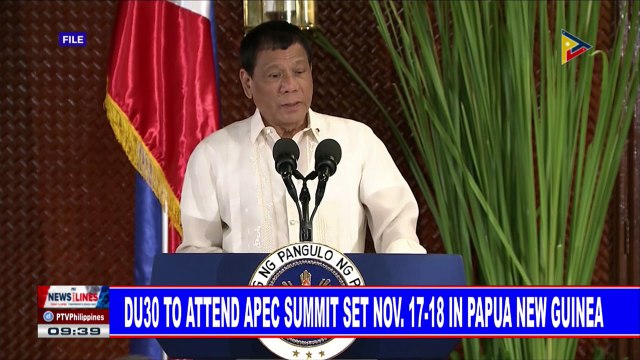 Du30 to attend APEC Summit set Nov. 17-18 in Papua New Guinea