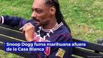 Snoop Dogg fuma marihuana afuera de la Casa Blanca