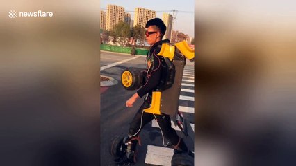 Geeks in disguise! Man turns himself into human Transformer
