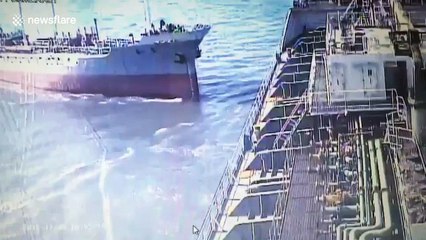 Oil tanker crashes into another vessel at port in Taiwan