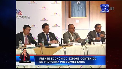 Frente económico expone contenido de proforma presupuestaria 2019