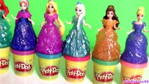 Play Doh Sparkle Princess Ariel Elsa Anna Disney Frozen MagiClip Glitter Glider Dolls