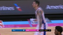 Redick makes long three despite losing shoe