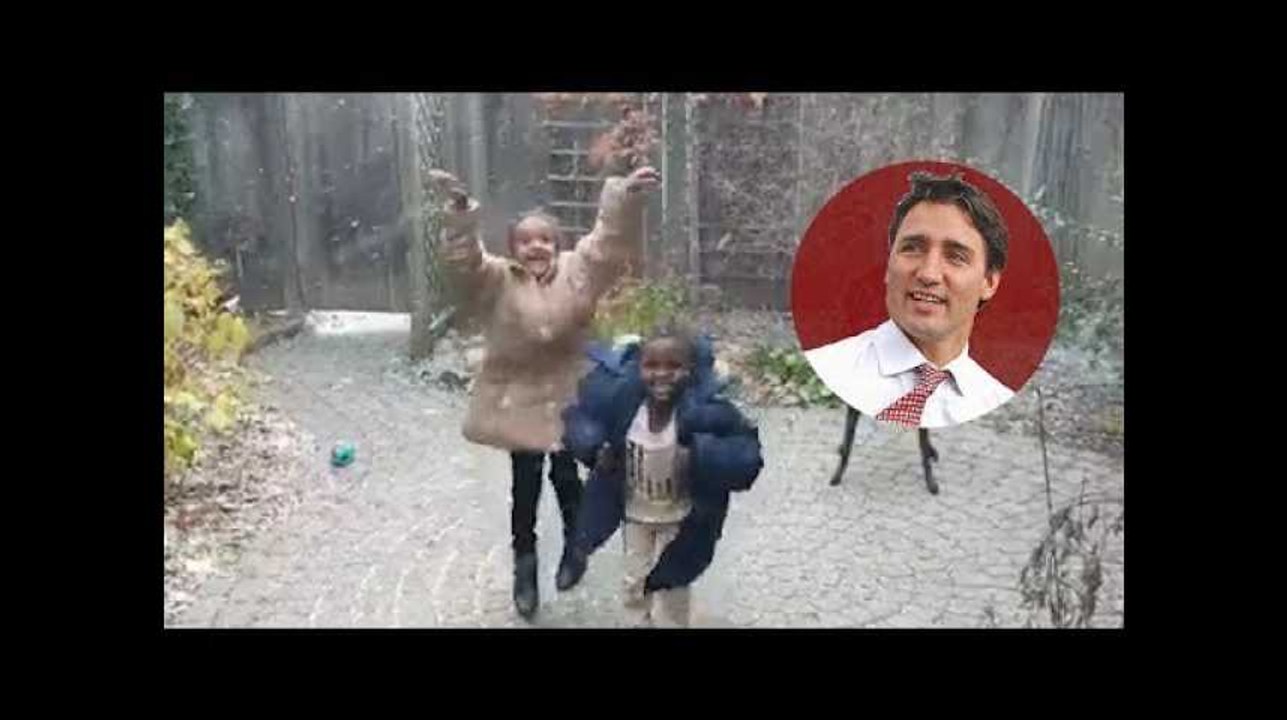 La joie de ces enfants a beaucoup plu à Justin Trudeau