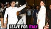 Deepika Padukone Ranveer Singh Wedding | Mobbed By Fans | Leave For Italy | Mumbai Airport VIDEO