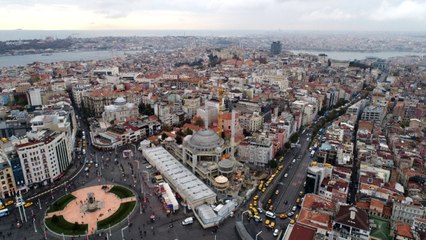 Taksim Camii'nde Son Durum Havadan Görüntülendi