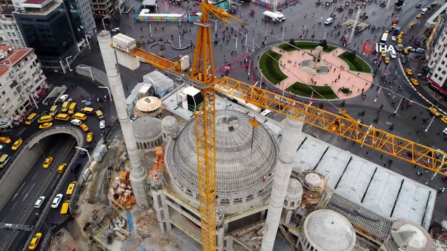 Betonarme yapısı biten Taksim Camii havadan görüntülendi