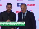 كرة قدم: الدوري الإسباني: ميسي يحصد جائزتَي أفضل لاعب في الدوري الإسباني وأفضل هدّاف لعام 2017/18
