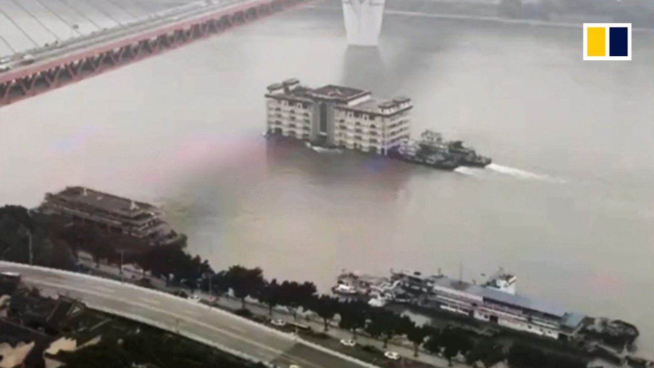 ‘Five-storey building’ floats downriver