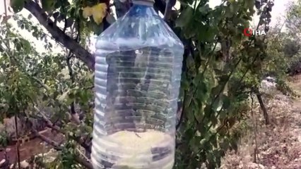 Doğada aç kalan hayvanlara yemlik ve suluk bıraktı