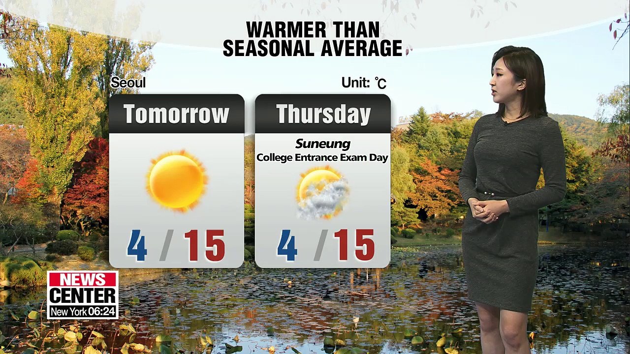 Mild weather awaits for the college enterance exam day in Korea _ 111318