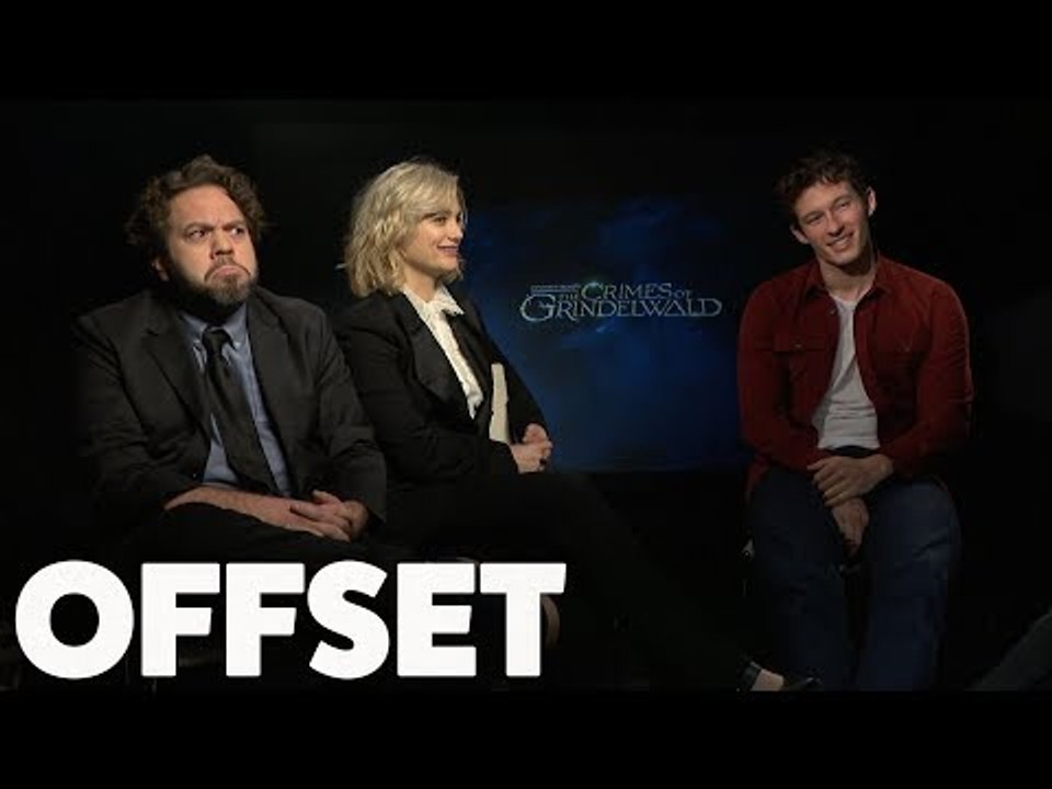 Dan Fogler, Alison Sudol and Callum Turner are shook by the French word for wand!