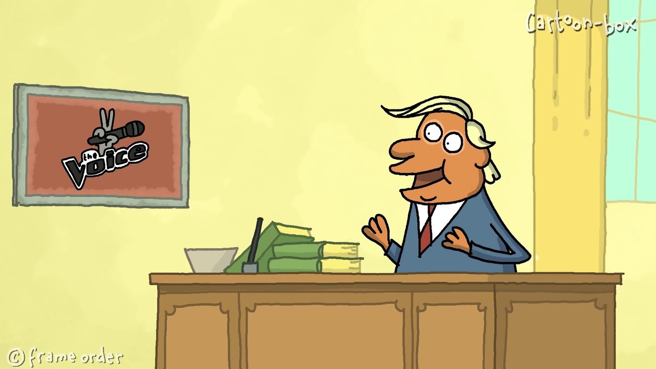 Donald Trump Watching The Voice  Cartoon Box 107