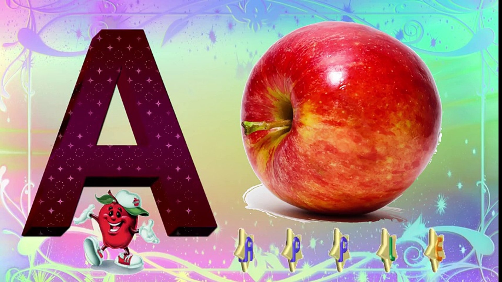 a is for apple abc song nursery rhymes alphabet songs phonics a b c d for  children - Vídeo Dailymotion