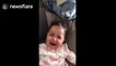 Baby has hilarious reaction to seeing her dad without a beard for the first time