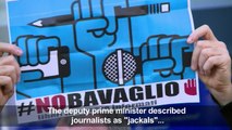 Italian journalists protest after recent political attacks