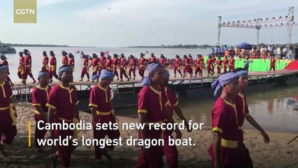 Cambodia sets new record for world's longest dragon boat