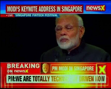 PM Narendra Modi attends Singapore Fintech festival
