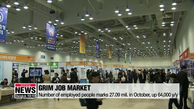 S. Korea's unemployment rate hits 3.5% in October, highest since 2005