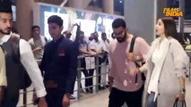 Anushka Sharma & Virat Kohli make a stylish appearance at the airport Spotted
