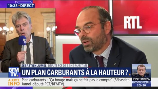 Carburants: le député Jumel (PCF) qualifie de miettes les annonces de Philippe