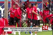 Entre bromas y buen humor la Selección Peruana entrena a caras del amistoso con Ecuador