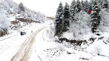 Sinop'a mevsimin ilk karı düştü...Kartpostallık kar manzaraları havadan böyle görüntülendi