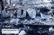 Liam Hemsworth compartilha foto de ruínas de sua casa pós-incêndio