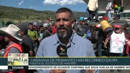 Скачать видео: México: primera caravana de migrantes arriba a Nayarit rumbo a EE.UU.