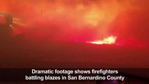Fire crews battle the flames of the 'Sierra Fire'