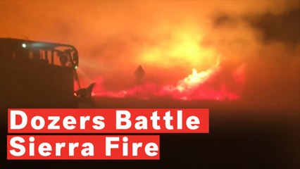 Dozers Battle Sierra Fire In San Bernardino, California