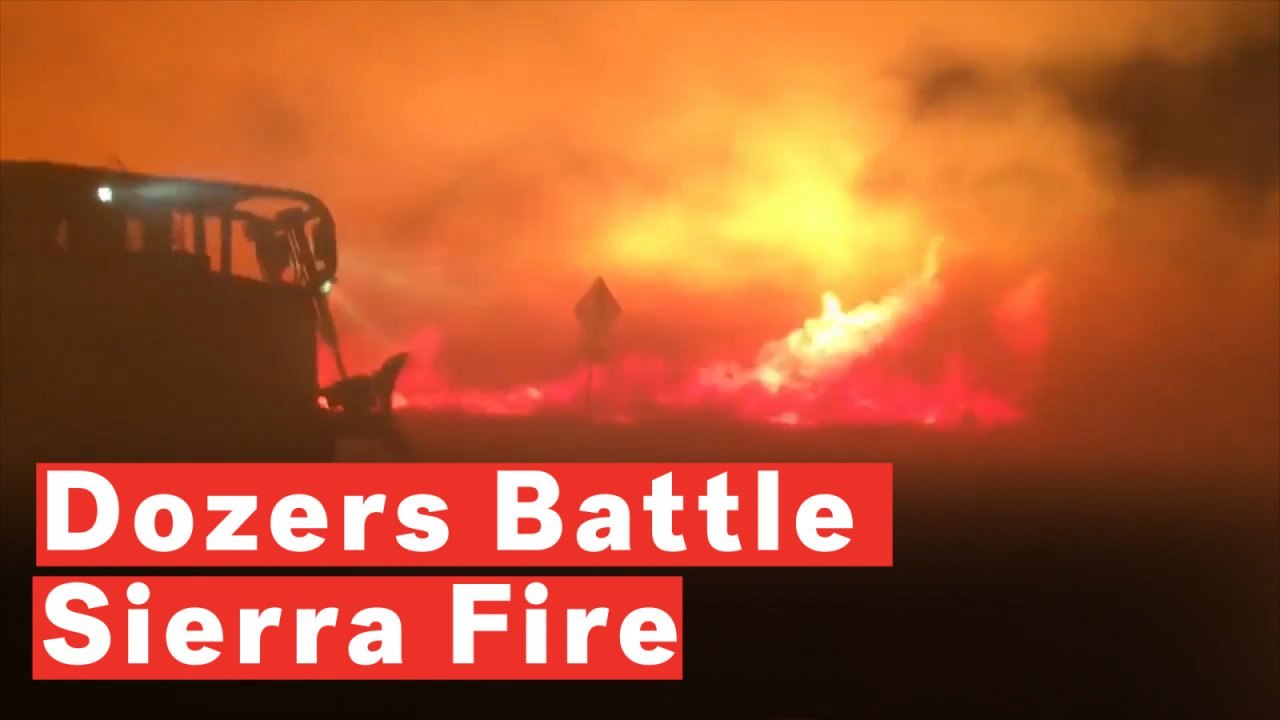 Dozers Battle Sierra Fire In San Bernardino, Ca...