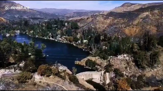 Black ash covers charred remains of Malibu Creek State Park