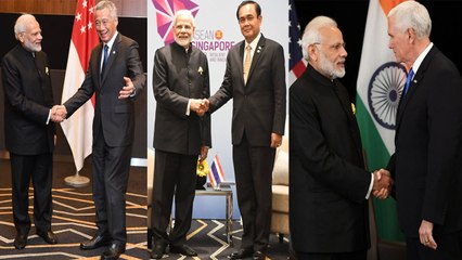 PM Modi की East Asia Summit में Singapore, Australia, Thai Counterparts से मुलाकात ।वनइंडिया हिंदी