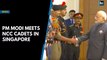 PM Modi meets NCC cadets in Singapore