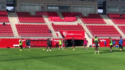 Entrenamiento del Sevilla con Partidillo ante el Filial
