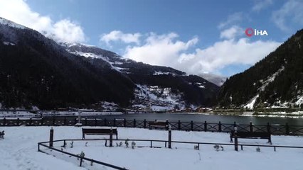 Uzungöl'deki Beyaz Örtü Havadan Böyle Görüntülendi
