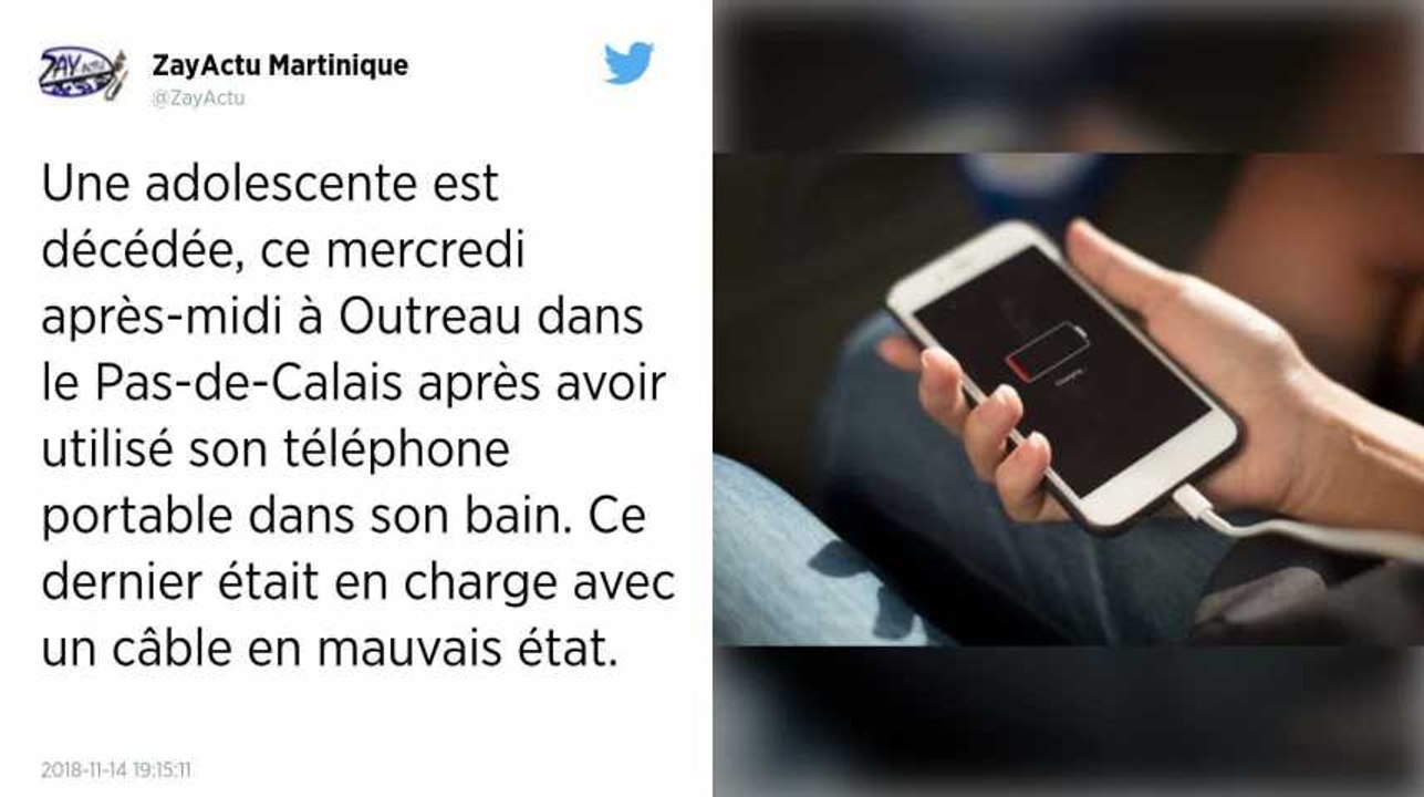 Pas de Calais. Elle utilise son portable dans son bain et meurt électrocutée.