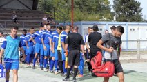 L'école de foot pour le coup d'envoi du match SJ Macau-Le Taillan AS Coupe Nou. Aquitaine