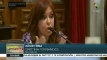Argentina: Cristina Fernández critica deuda contraída con el FMI