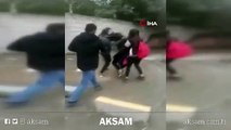 Kız öğrenciler okul çıkışı birbirine girdi