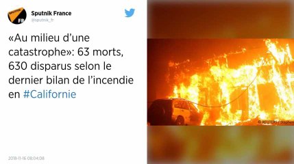 Incendies en Californie. Le bilan continue de s’alourdir avec 66 morts et plus de 600 disparus.