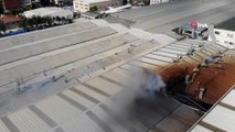 Avcılar'daki fabrika yangını havadan görüntülendi