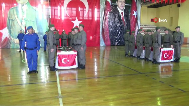 Isparta’ya 3. dönemde gelen ilk bedelli jandarma erler yemin edip terhis oldu
