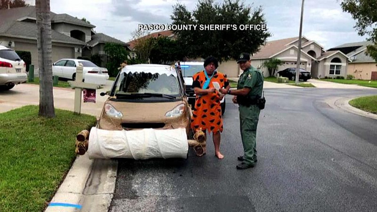 Zu schnell unterwegs: 'Fred Flintstone' von der Polizei angehalten