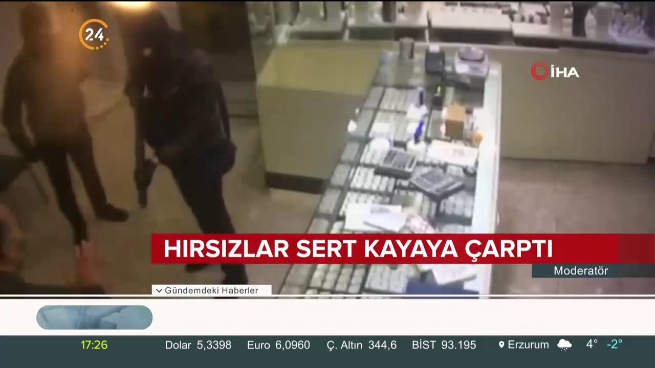 Hırsızlar sert kayaya çarptı