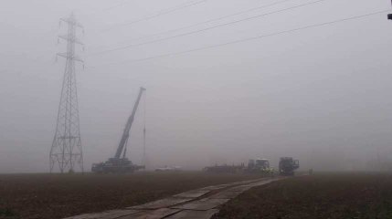 Seneffe : Un engin agricole a percuté un pylône électrique. Les réparations sont en cours (1)