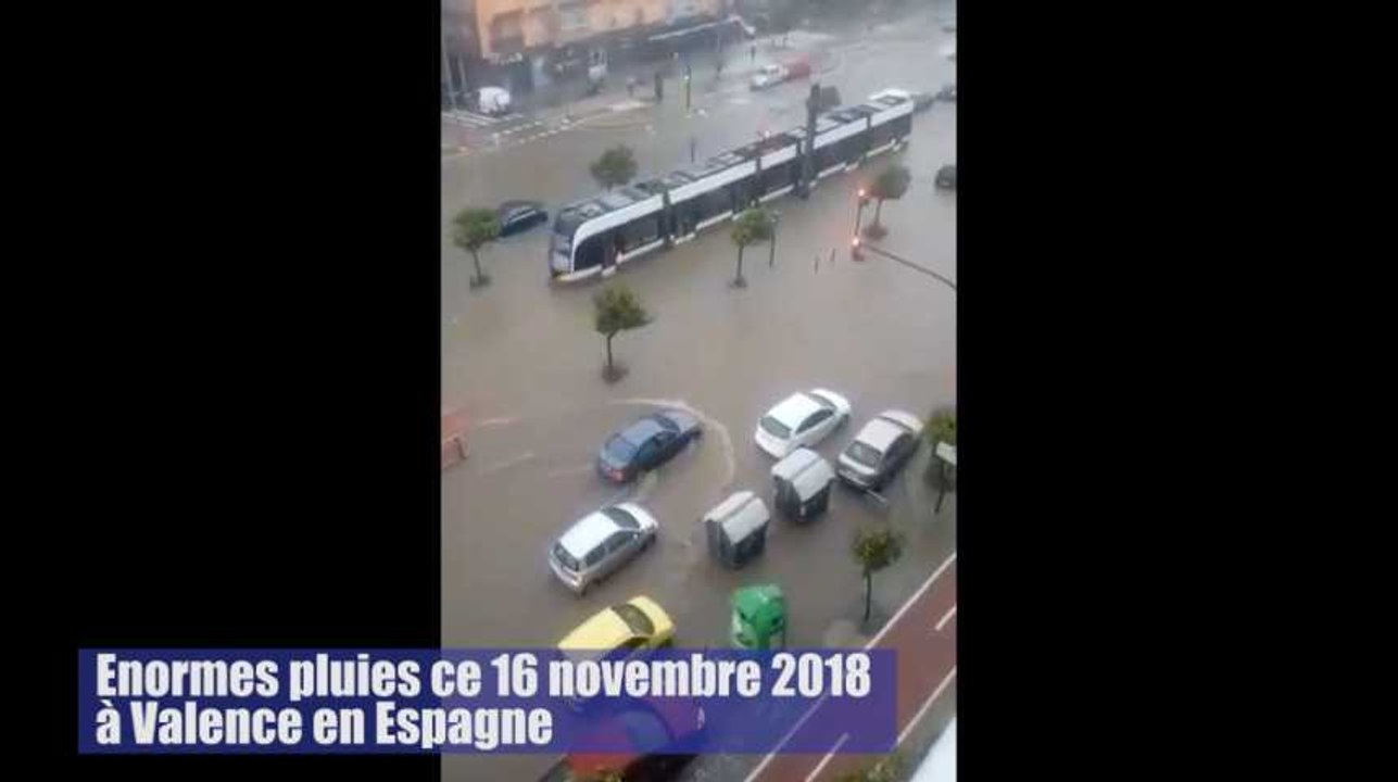 Valence en Espagne paralysée par d’importantes chutes de pluie