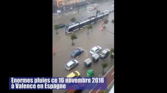 Valence en Espagne paralysée par d’importantes chutes de pluie